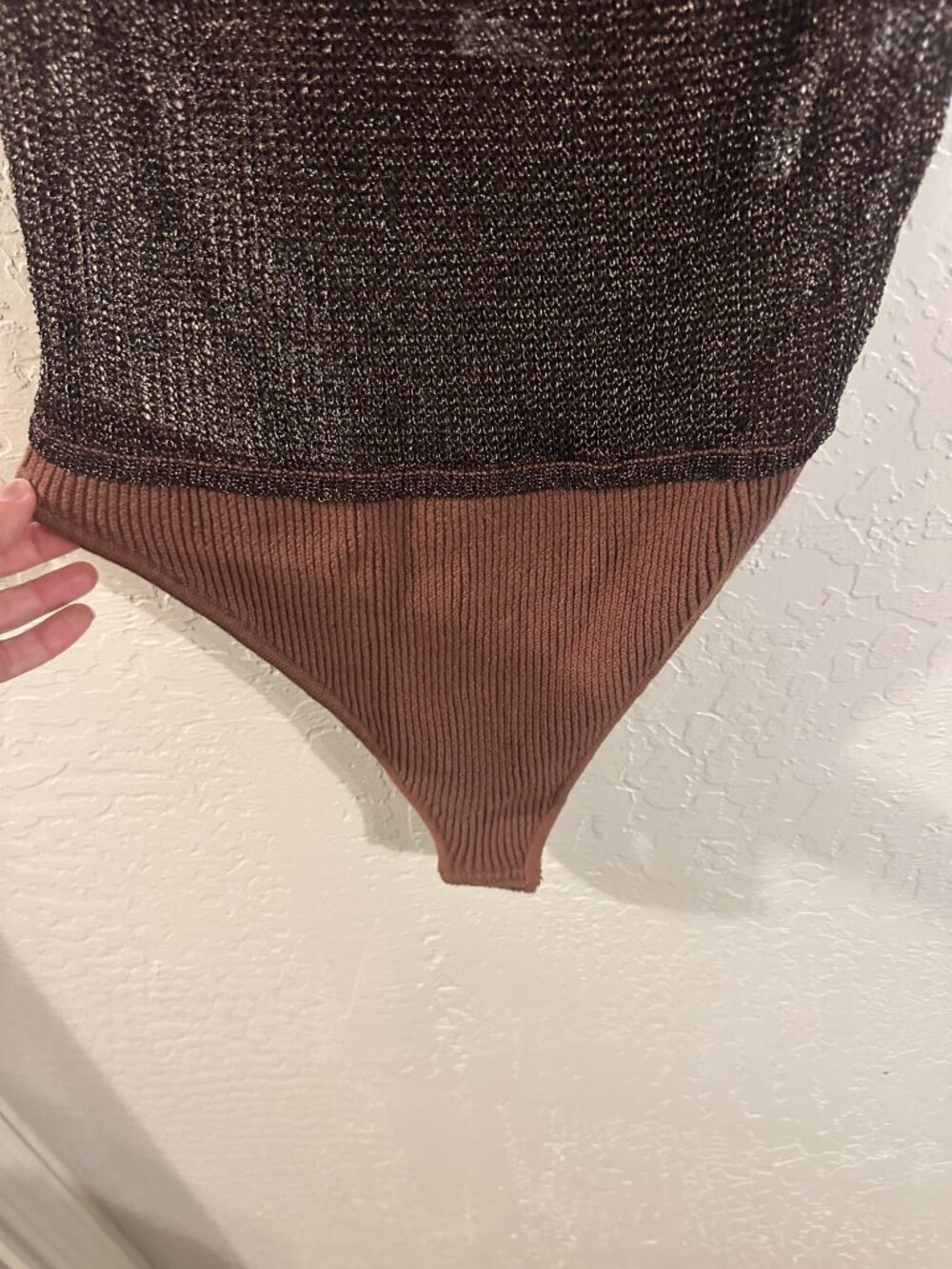 Free People Shine Be Fine Metallic Halter Neck Sheer Open Back Bodysuit - Picture 3 of 11